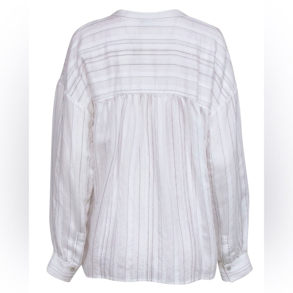 Vince V-neck Tunic Blouse with Stripe - Picture 3 of 7